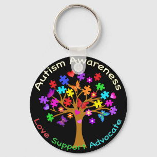 Autism Awareness Tree Keychain