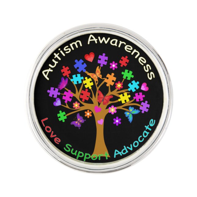 Autism Awareness Tree Lapel Pin (Front)