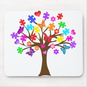 Autism Awareness Tree Mouse Pad