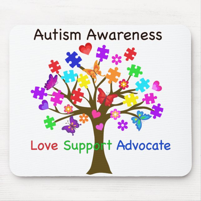 Autism Awareness Tree Mouse Pad (Front)