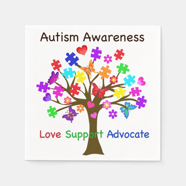 Autism Awareness Tree Napkins (Front)