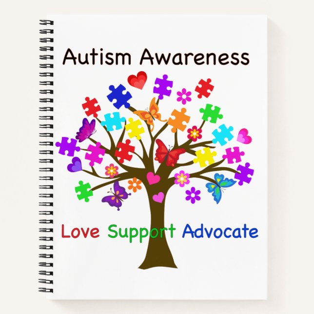 Autism Awareness Tree Notebook (Front)