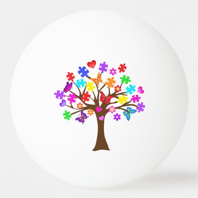 Autism Awareness Tree Ping-Pong Ball (Front)