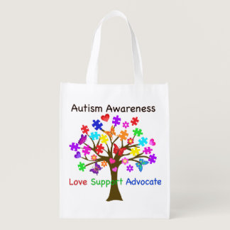 Autism Awareness Tree Reusable Grocery Bag