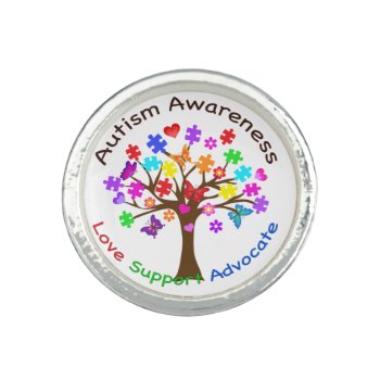 Autism Awareness Tree Ring by AutismSupportShop at Zazzle