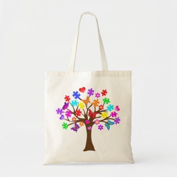 Autism Awareness Tree Tote Bag by AutismSupportShop at Zazzle