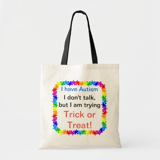 Autism Awareness Trick or Treat bag Customize (Front)
