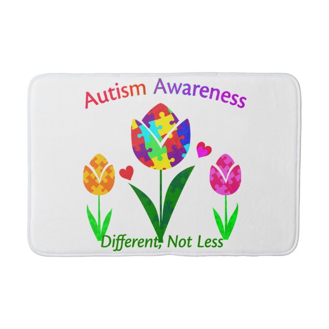 Autism Awareness Tulip Bathroom Mat (Front)