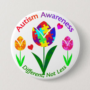 Autism Awareness Tulip Button