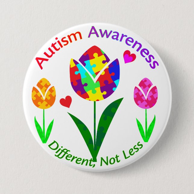 Autism Awareness Tulip Button (Front)