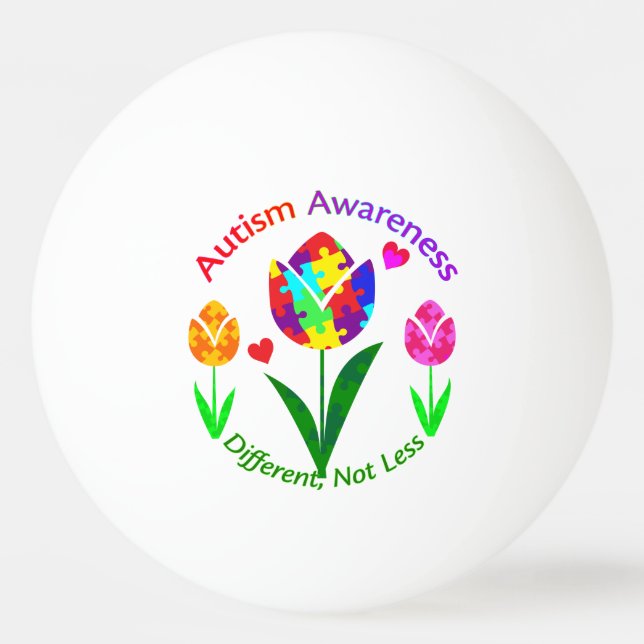 Autism Awareness Tulip Ping-Pong Ball (Front)