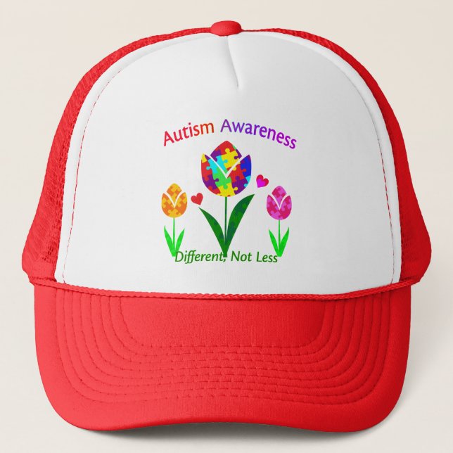 Autism Awareness Tulip Trucker Hat (Front)