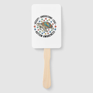 Autism Awareness Turtle Puzzle Vector Design_1 Hand Fan