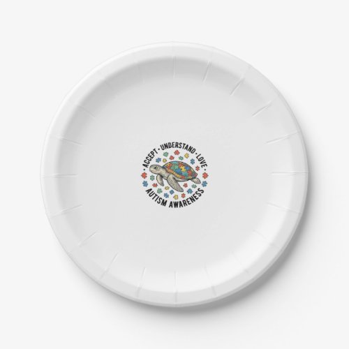 Autism Awareness Turtle Puzzle Vector Design_1 Paper Plates