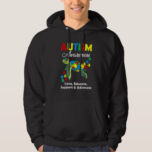 Autism Awareness Turtles Puzzle Mom Support Hoodie