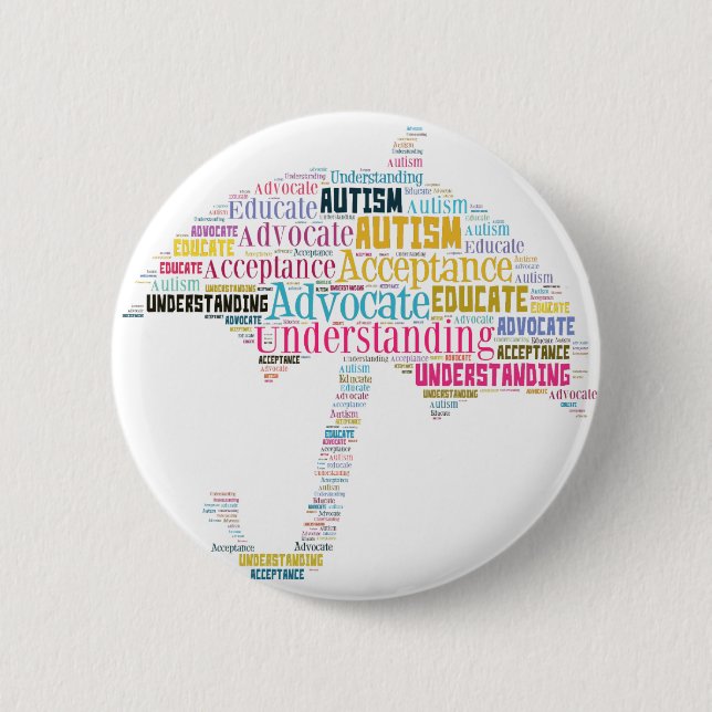 Autism Awareness Umbrella Products Pinback Button (Front)
