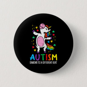 Autism Awareness Uncicorn Dancing Different Beat G Button