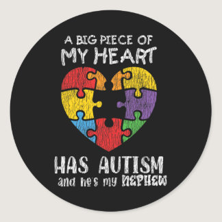 Autism Awareness Uncle Aunt Family Autistic Kids A Classic Round Sticker