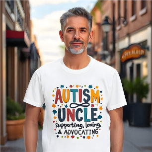 Autism Awareness Uncle: Supporting, Loving T-Shirt