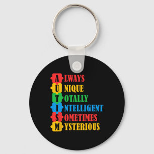 Autism Awareness Unique Intelligent Mysterious 3 Keychain
