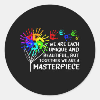 Autism Awareness Unique Masterpiece Cool Parents K Classic Round Sticker
