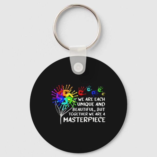 Autism Awareness Unique Masterpiece Cool Parents K Keychain (Front)