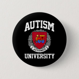 Autism Awareness University Puzzle Pieces Support Button