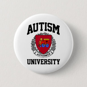 Autism Awareness University Puzzle Pieces Support Button