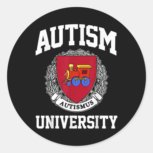 Autism Awareness University Puzzle Pieces Support  Classic Round Sticker (Front)