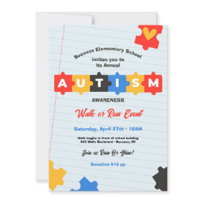 Autism Awareness Walk Invitation
