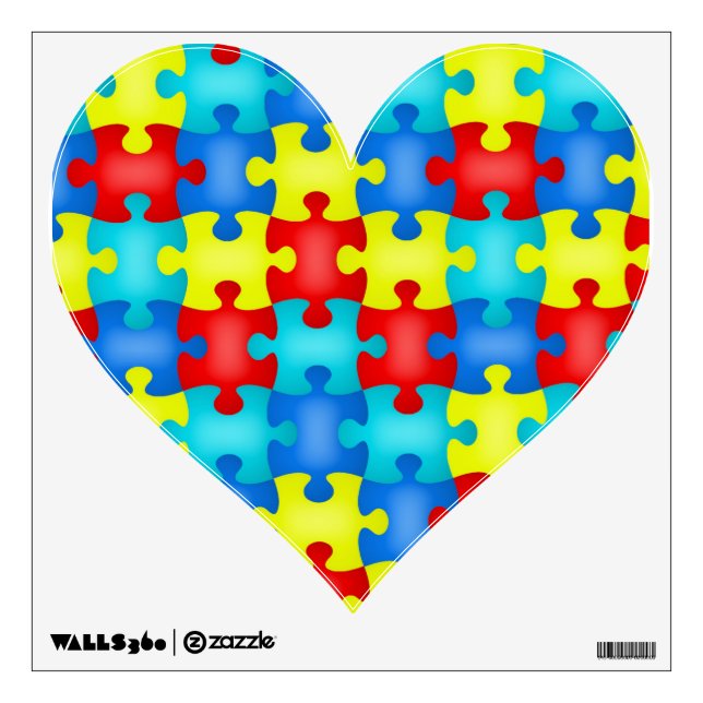 Autism Awareness Wall Decal Puzzle Pieces (Front)