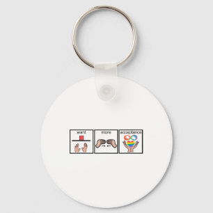 Autism Awareness Want More Acceptance Keychain