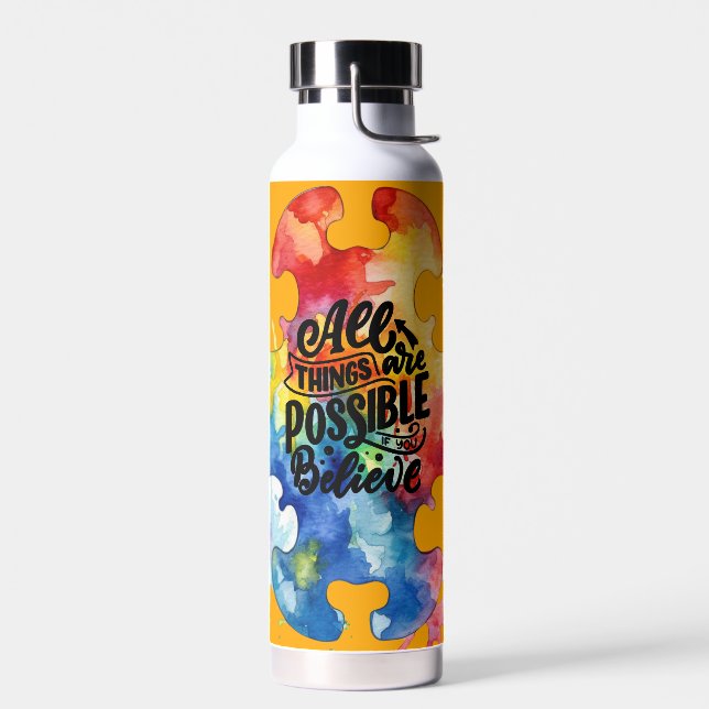 Autism Awareness Water Bottle (Left)