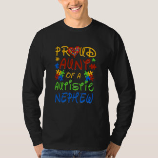 Autism Awareness Wear Proud Aunt Of Nephew Men Wom T-Shirt