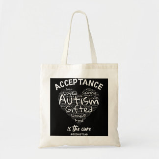Autism Awareness Wear Red Instead Autism Heart RED Tote Bag