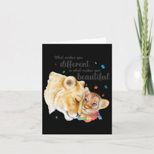 Autism Awareness What Makes You Different Lion Mom Card