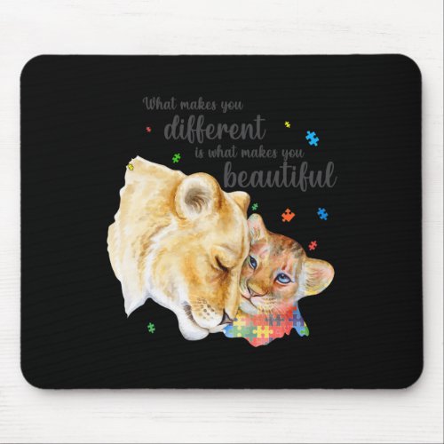 Autism Awareness What Makes You Different Lion Mom Mouse Pad