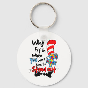 Autism Awareness Why Fit In Doctor Teacher Cat In Keychain