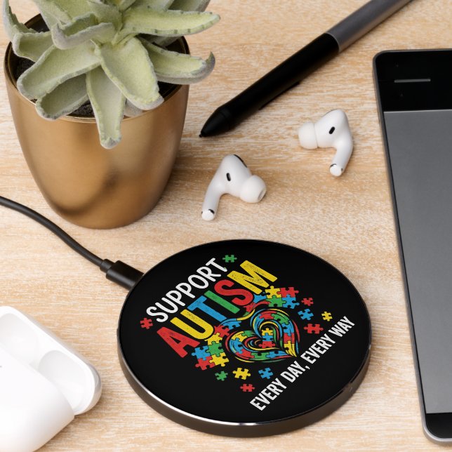 Autism awareness wireless charger  (Desk 2)