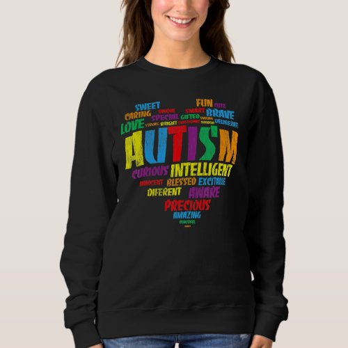 Autism Awareness  Women Heart Support Autistic Kid Sweatshirt