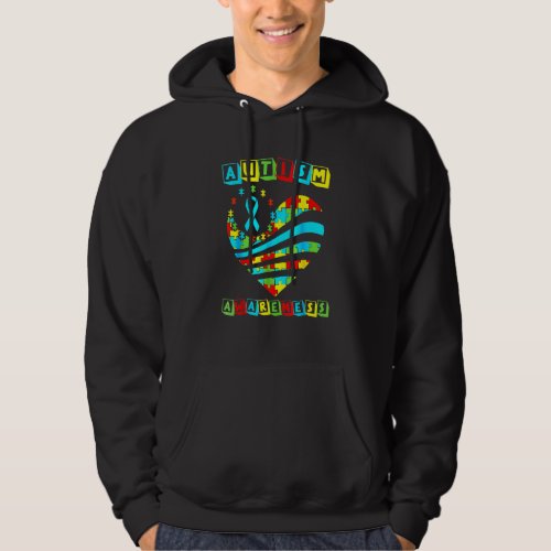 Autism Awareness Women Heart Support Autistic Kids Hoodie