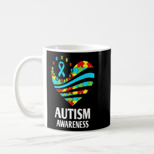 Autism Awareness  Women Heart Support Autistic Mon Coffee Mug