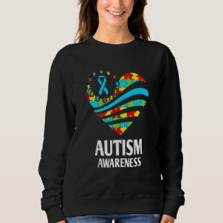 Autism Awareness  Women Heart Support Autistic Mon Sweatshirt