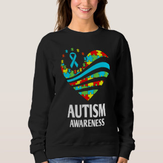 Autism Awareness  Women Heart Support Autistic Mon Sweatshirt