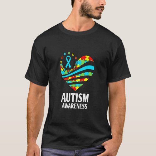Autism Awareness  Women Heart Support Autistic Mon T_Shirt