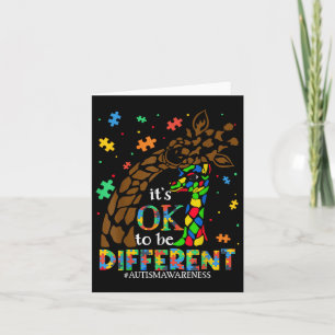 Autism Awareness Women Kid Its Ok To Be Different Card