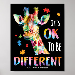 Autism Awareness Women Kid Its Ok To Be Different Poster