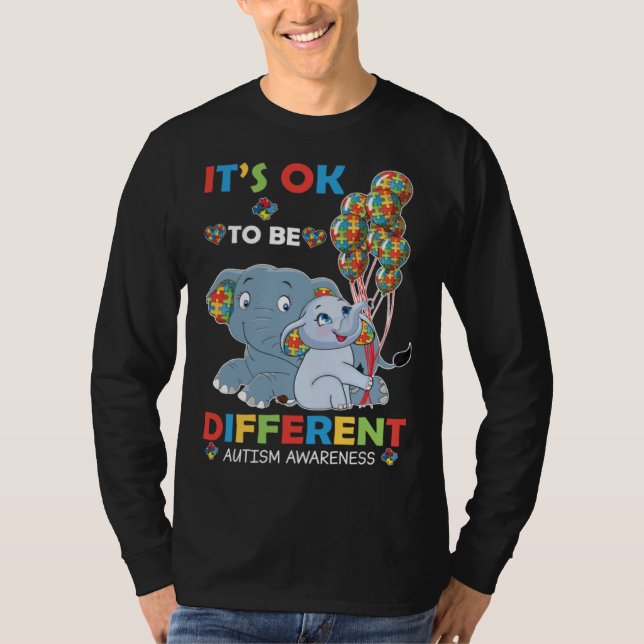 Autism Awareness Women Kid Its Ok To Be Different T-Shirt (Front)