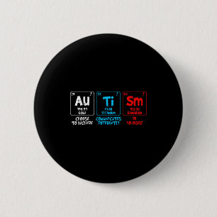 Autism awareness women men kids elements periodic button