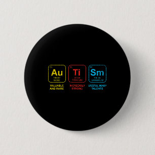 Autism Awareness Women Men Kids Elements Periodic Button